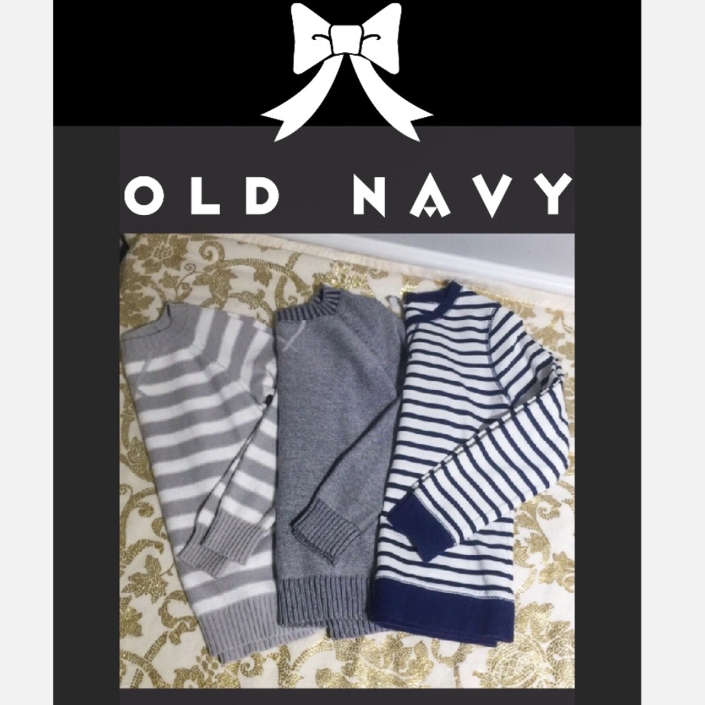 🎀(3)Old Navy Girls Sweater Bundle Grey Blue White